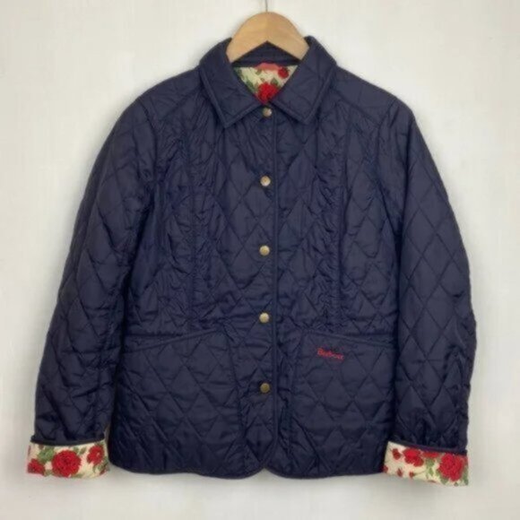 Rare Barbour x Liberty 6 Newark Floral Roses Quilt Jacket Coat 10UK Vintage - Picture 1 of 10